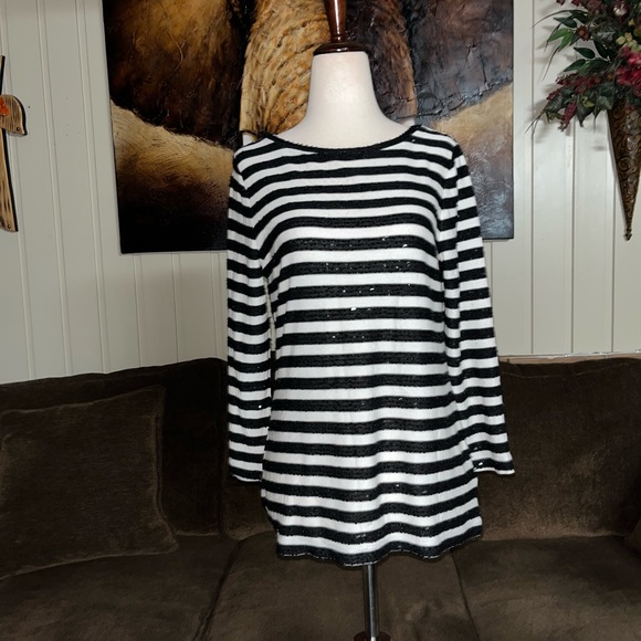 Talbots • Black/ White • Shimmering • Sweater • Size Small (P) • New/ Tags - Picture 10 of 16